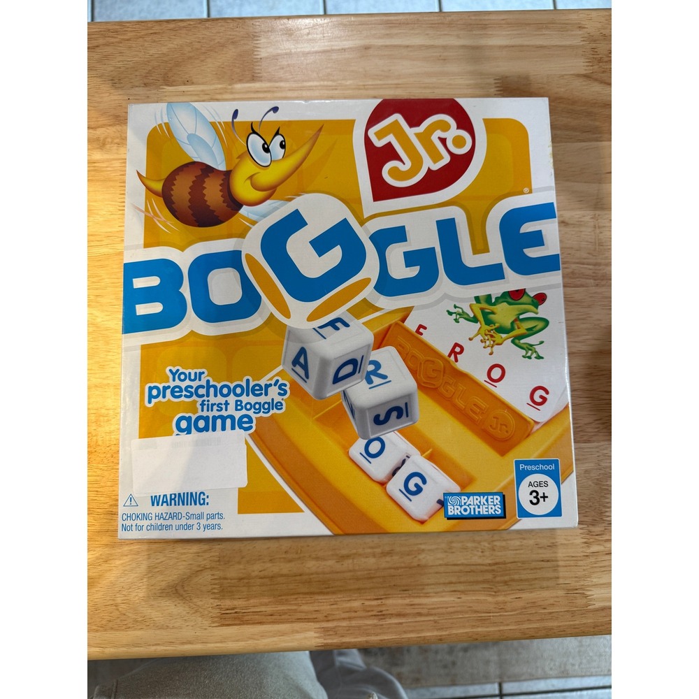 Boggle Jr Board Game Parker Brothers Complete Preschool Learning Game Ages 3+